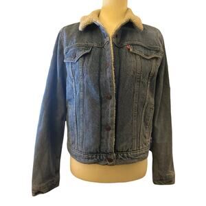 Levi's Blue Denim Jacket with Cream Collar